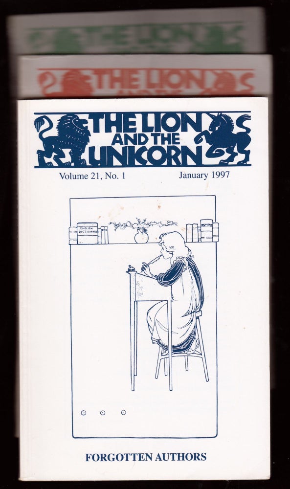 Item #22444 The Lion and the Unicorn: A critical journal of children's literature, 1997, Vol 21, 3 issues. Jan. Apr. Sept. Louisa Smith, General Jack Zipes.