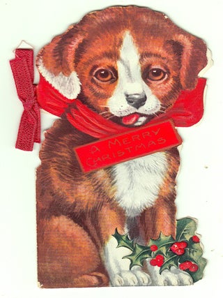 Item #22871 A Merry Christmas (dog shape book). anon