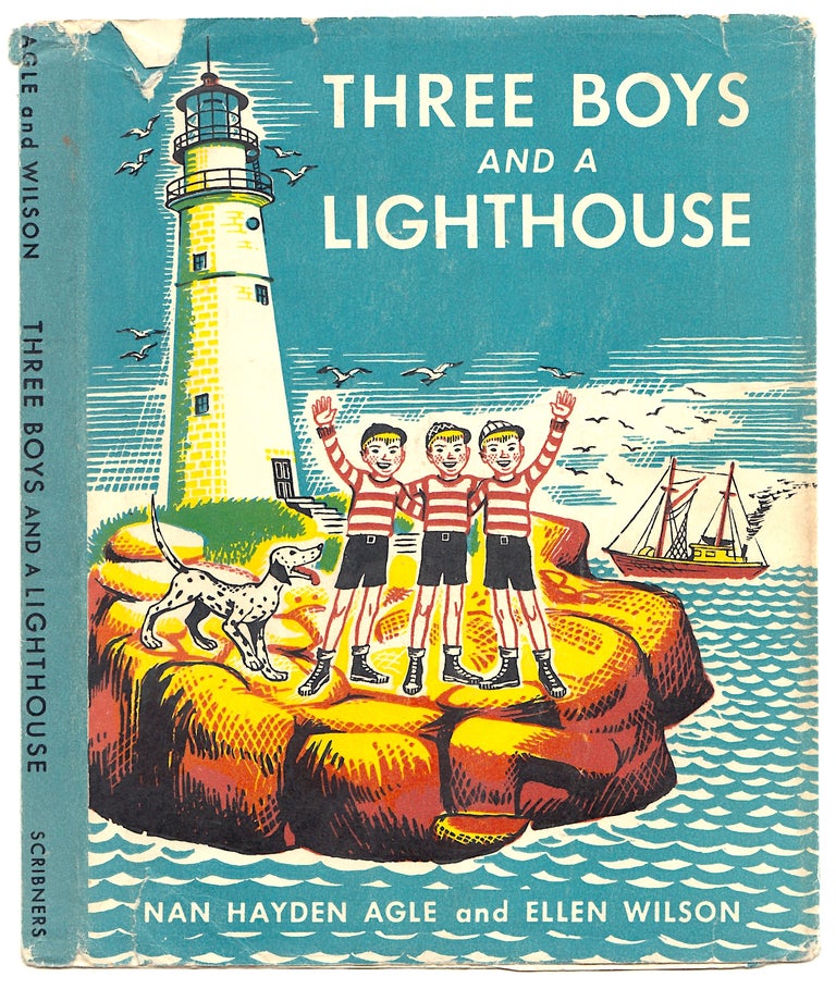 Item #50001 Three Boys and a Lighthouse. DUSTJACKET ONLY. Nan Hayden Agle, Ellen Wilson.