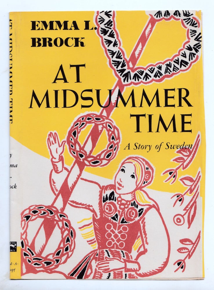 Item #50027 At Midsummer Time. partial DUSTJACKET ONLY. Emma L. Brock.