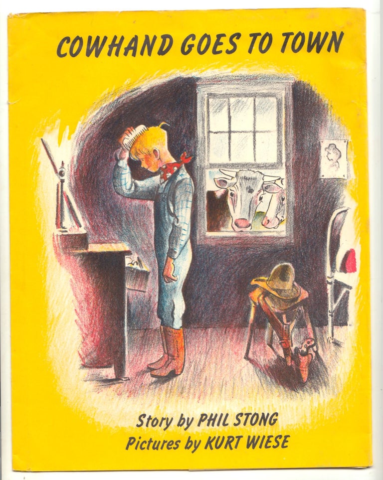 Item #50113 Cowhand Goes to Town. DUSTJACKET ONLY, dw only, Dust Jacket only, NO BOOK. Phil Stong.